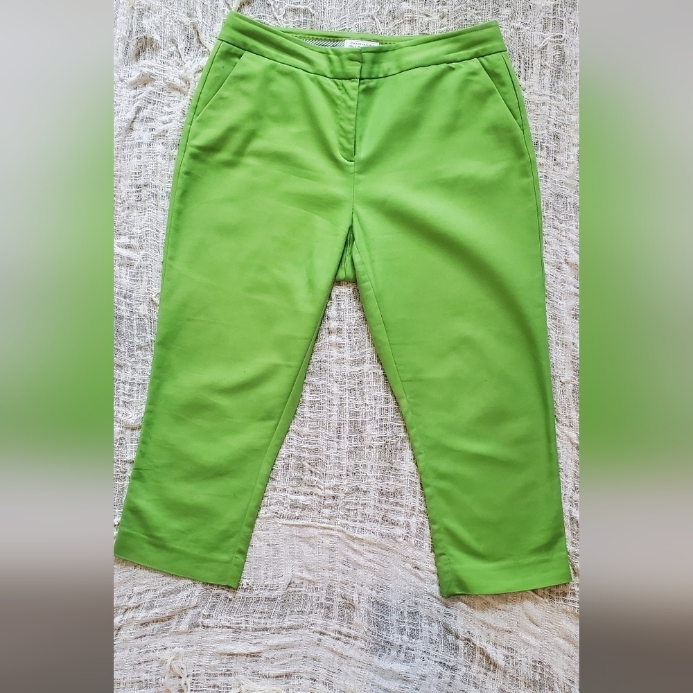 💚5/$25 Charter Club Paint Shop Vibrant Green Cropped Ankle Chino Pants Size 10